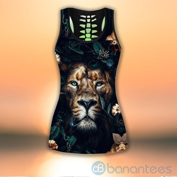 Girls Love Flower And Lion Tank Top Legging Set Outfit Product Photo