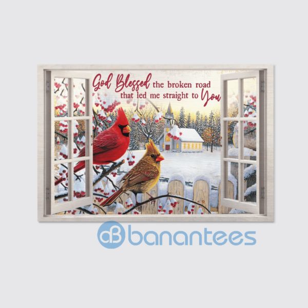 God Blessed The Broken Road Merry Christmas Wall Art Canvas Product Photo