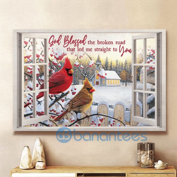 God Blessed The Broken Road Merry Christmas Wall Art Canvas Product Photo