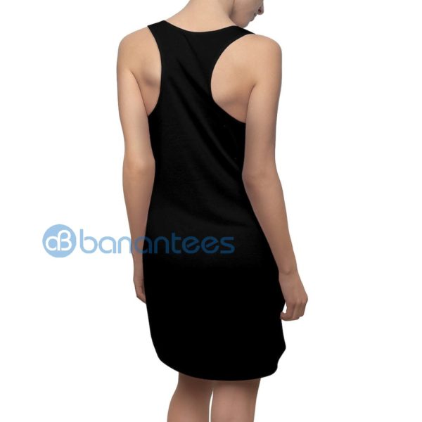 Gold Butterfly Design Black Racerback Dress For Women Product Photo