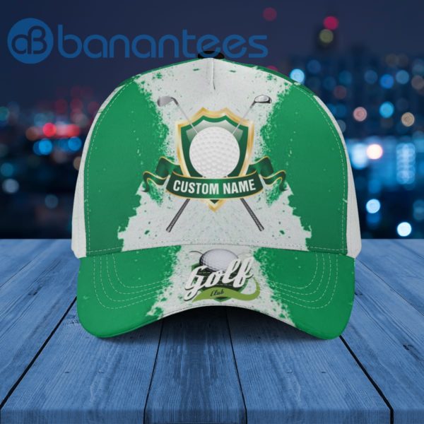 Golf Club Custom Name American Scratched GreenWhite Cap Hat Product Photo