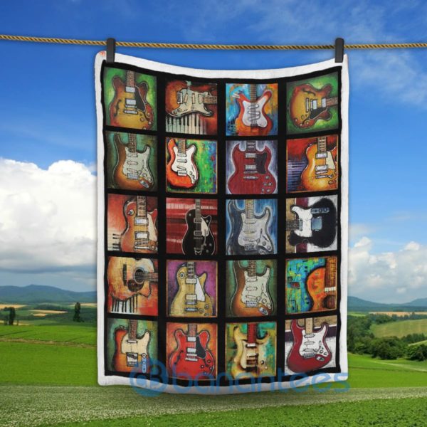 Guitars Paint Art Sherpa Blanket Product Photo