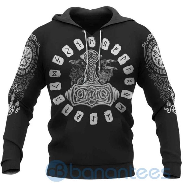 Hammer Raven Viking Hoodie All Over Printed 3D Hoodie Product Photo