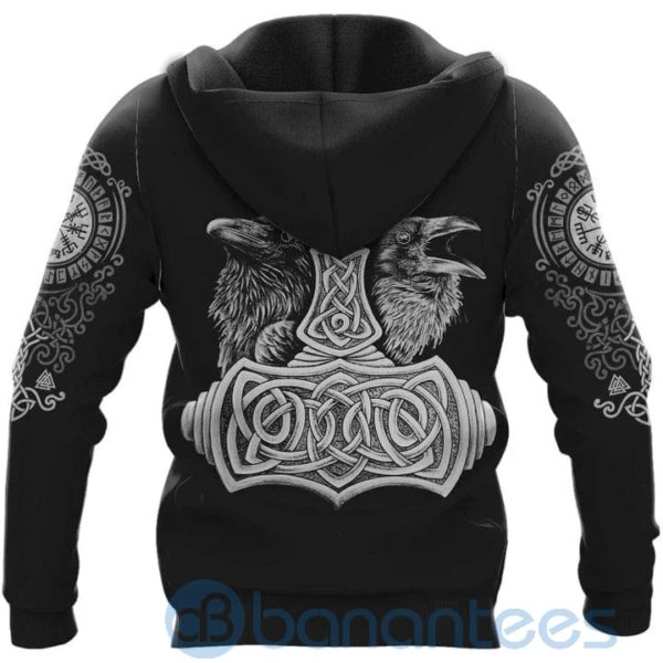 Hammer Raven Viking Hoodie All Over Printed 3D Hoodie Product Photo