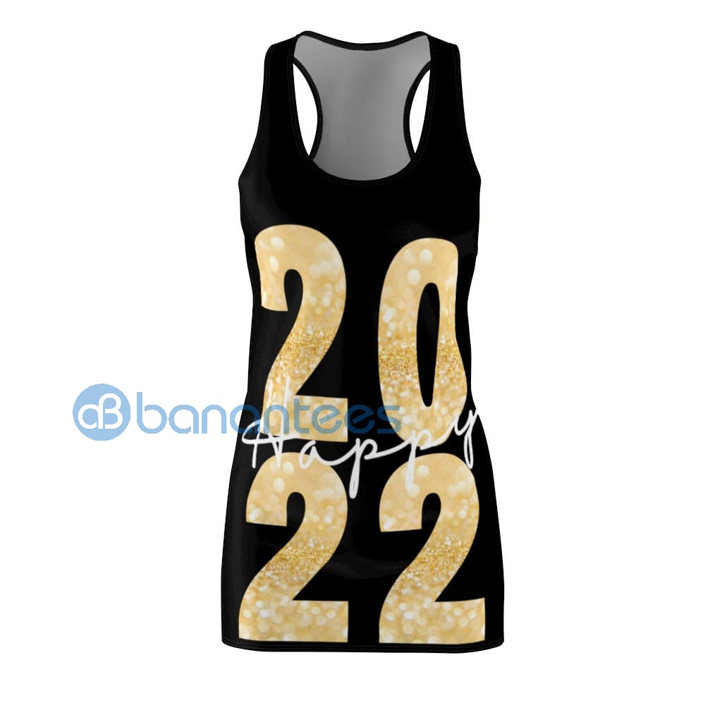 happy-2022-glitter-black-racerback-dress-for-women-1-XpOoG.jpg Happy 2022 Glitter Black Racerback Dress For Women Product Photo