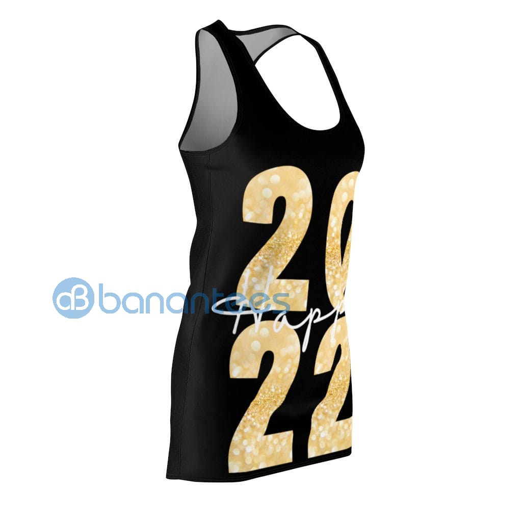 happy-2022-glitter-black-racerback-dress-for-women-2-RKRhW.jpg Happy 2022 Glitter Black Racerback Dress For Women Product Photo