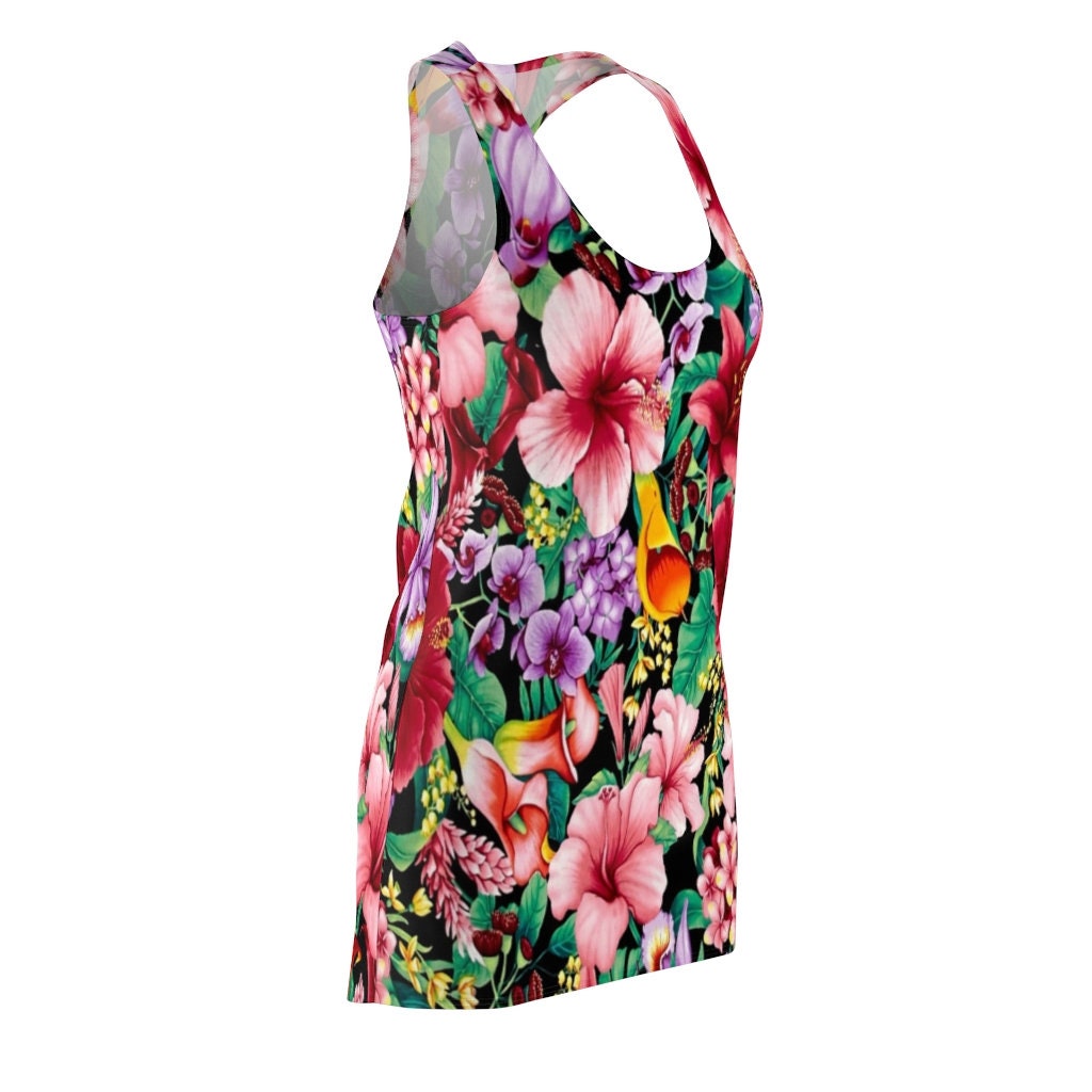 hawaii-tropical-leaves-and-flowers-pattern-racerback-dress-for-women-6-5WVzk.jpg Hawaii Tropical Leaves And Flowers Pattern Racerback Dress For Women Product Photo