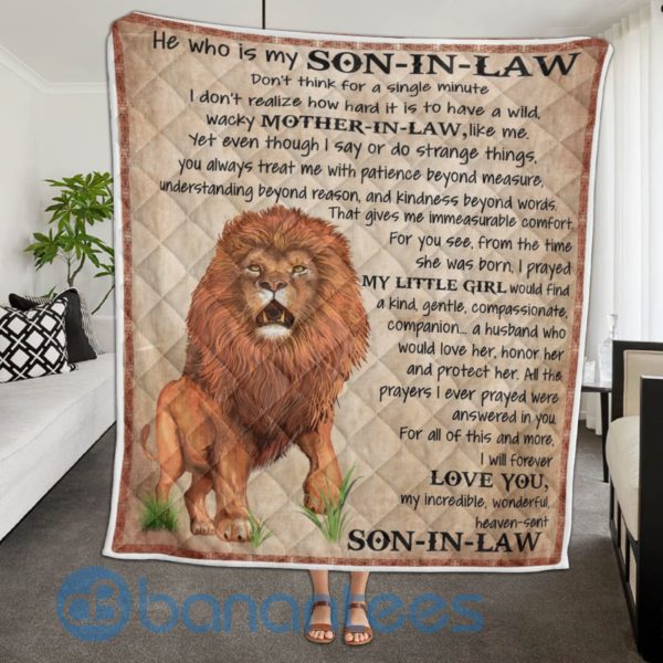 He Who Is My Son In Law Lion Quilt Blanket Product Photo