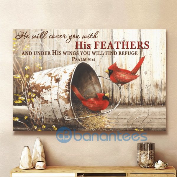 He Will Cover You With His Feathers Jesus Christian Canvas Product Photo