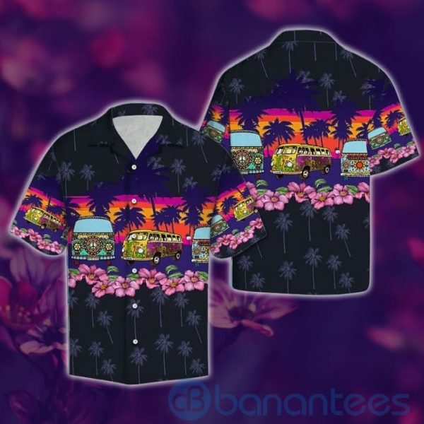 Hippie Car Black Tropical Hawaiian Shirt Product Photo