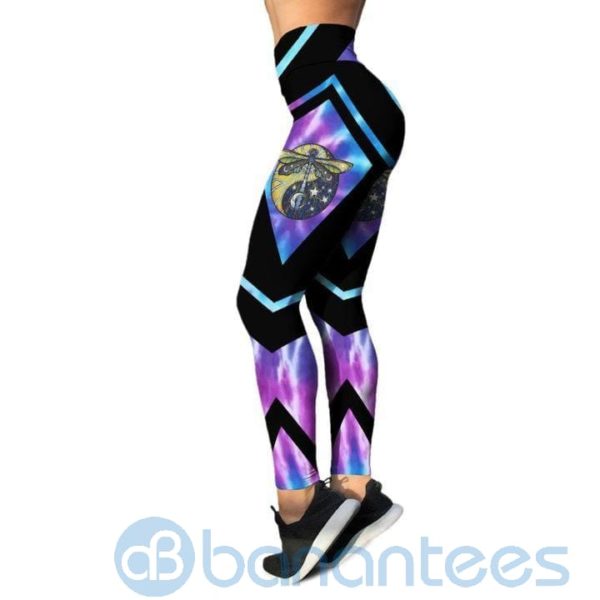 Hippie Dragonfly Purple Blue Tank Top Legging Set Outfit Product Photo