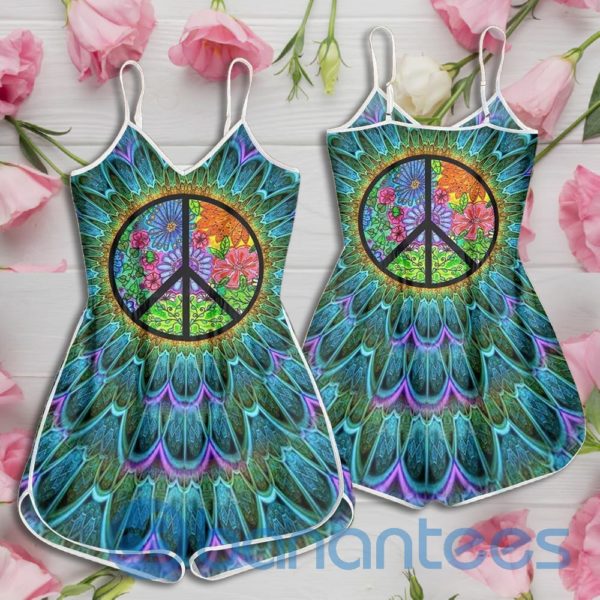 Hippie Peace Flower Rompers For Women Product Photo