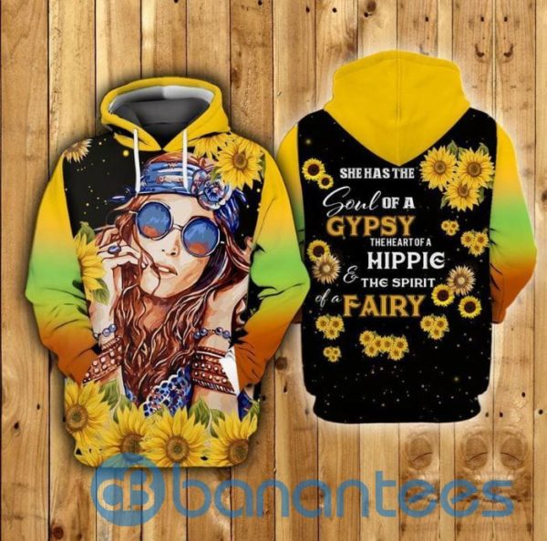 Hippie She Has The Soul Of A Gypsy The Heart Of A Hippie All Over Print 3D Hoodie Product Photo