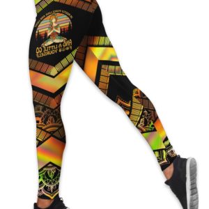 Hologram Mandala I'm Mostly Peace Love and Light Yoga Hollow Tank And Legging Outfit Product Photo