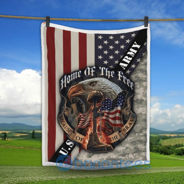 Home Of The Free Army Sherpa Blanket Product Photo