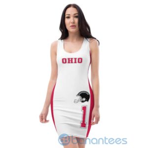 Hometeam Ohio 1 Baseball White Red Racerback Dress For Women Product Photo