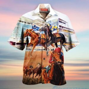 Horse Racing Hawaiian Shirt Product Photo