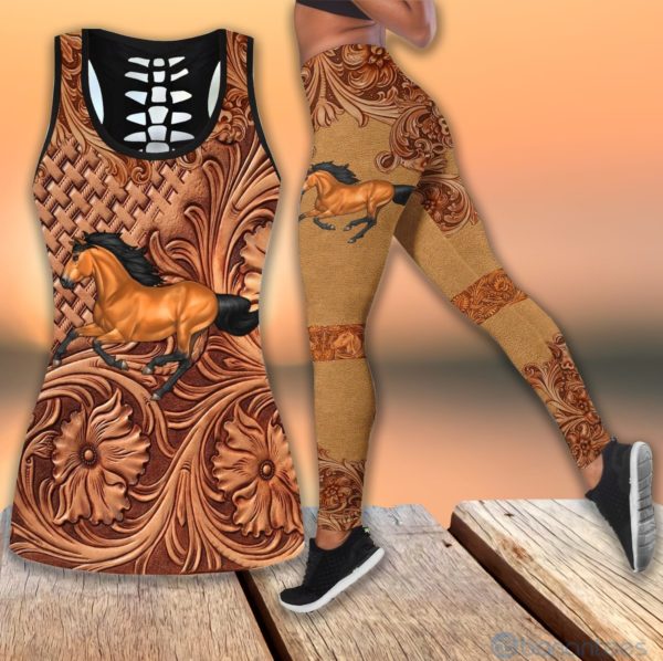 Horse Rattan Tank Top Legging Set Outfit Product Photo