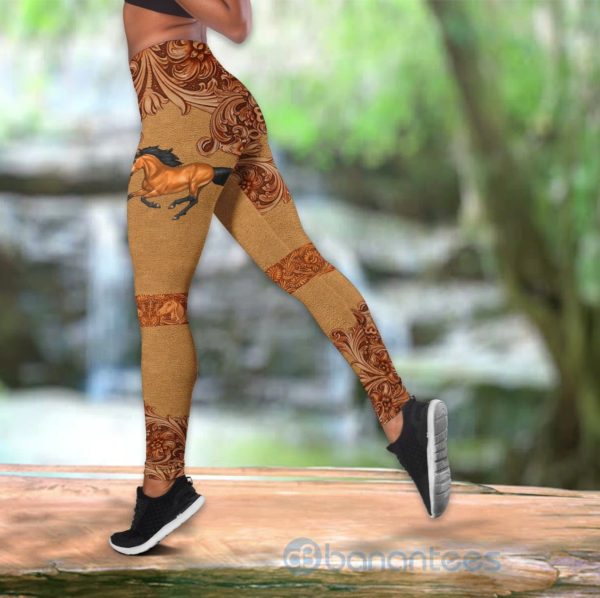 Horse Rattan Tank Top Legging Set Outfit Product Photo