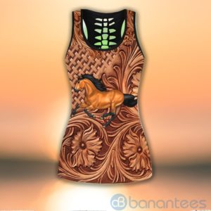 Horse Rattan Tank Top Legging Set Outfit Product Photo