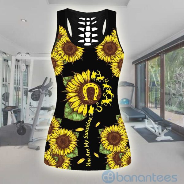 Horse Sunfower Tank Top Legging Set Outfit Product Photo