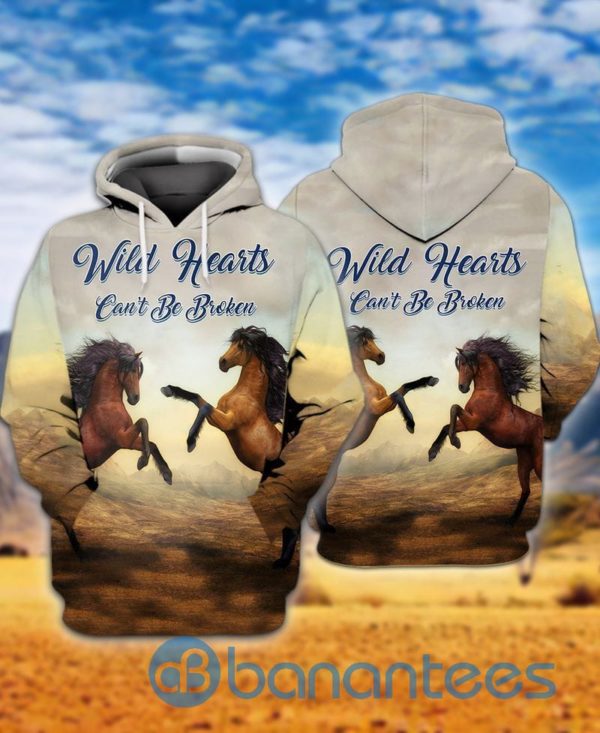 Horses Wild Hearts Cant Be Broken For Christmas All Over Print Hoodie Product Photo