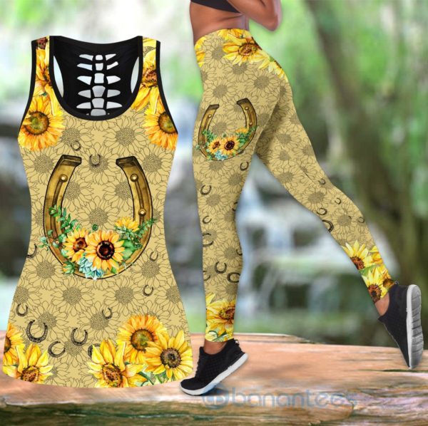 Horseshoes Flower Tank Top Legging Set Outfit Product Photo