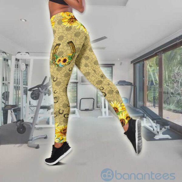 Horseshoes Flower Tank Top Legging Set Outfit Product Photo