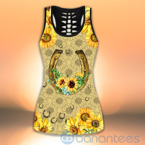 Horseshoes Flower Tank Top Legging Set Outfit Product Photo
