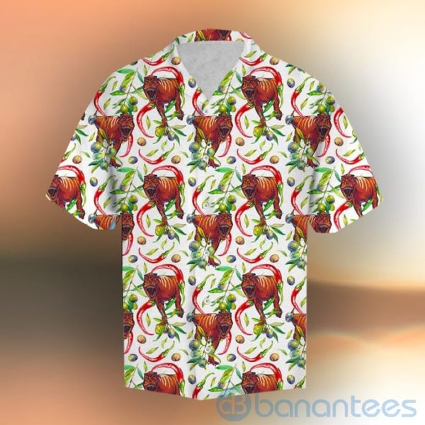Hot Chili Peppers And T Rex Tropical Hawaiian Shirt Product Photo