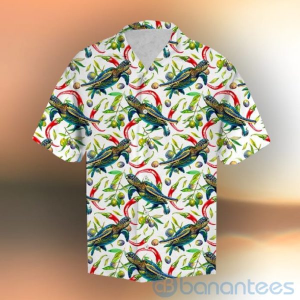 Hot Chili Peppers And Turtle Tropical Hawaiian Shirt Product Photo