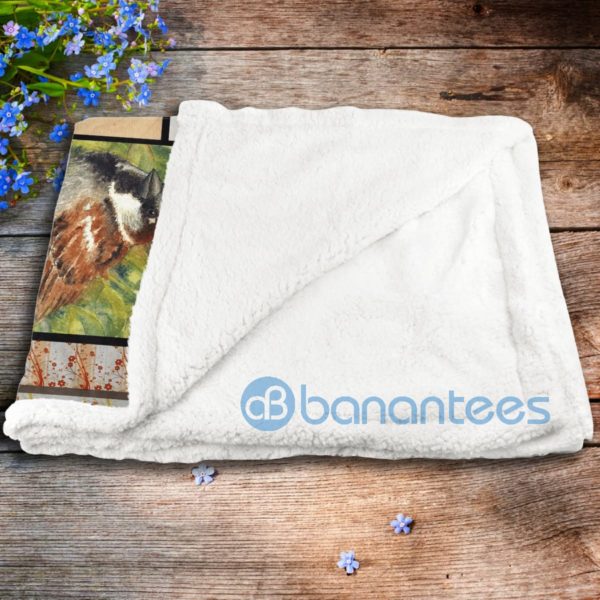 House Sparrow Bird Design Sherpa Blanket Product Photo