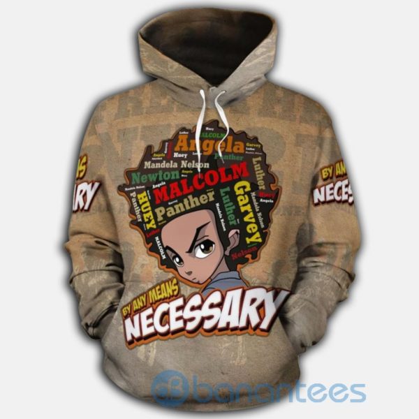 Huey Freeman Black Power All Over By Any Necessary All Over Print 3D Hoodie Product Photo