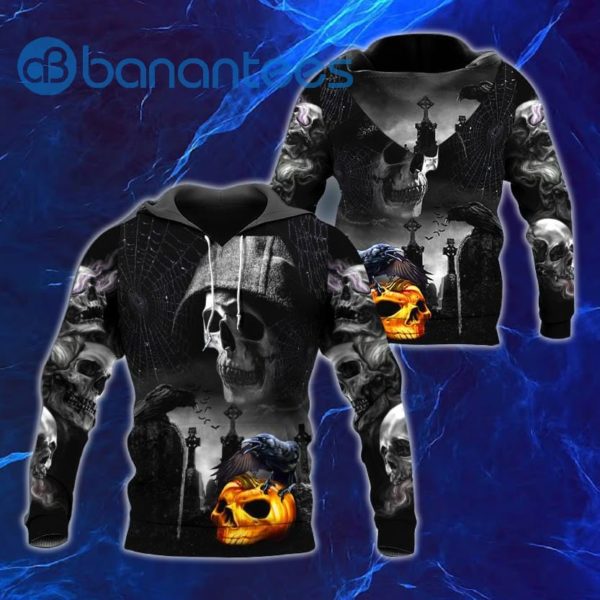 Hunter Gold Skull All Over Print 3D Hoodie Product Photo