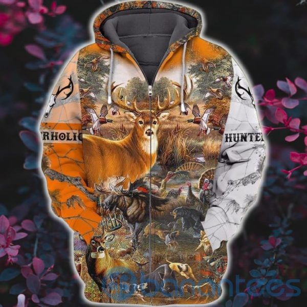 Hunter Holic Animals All Over Print 3D Zip Hoodie Product Photo