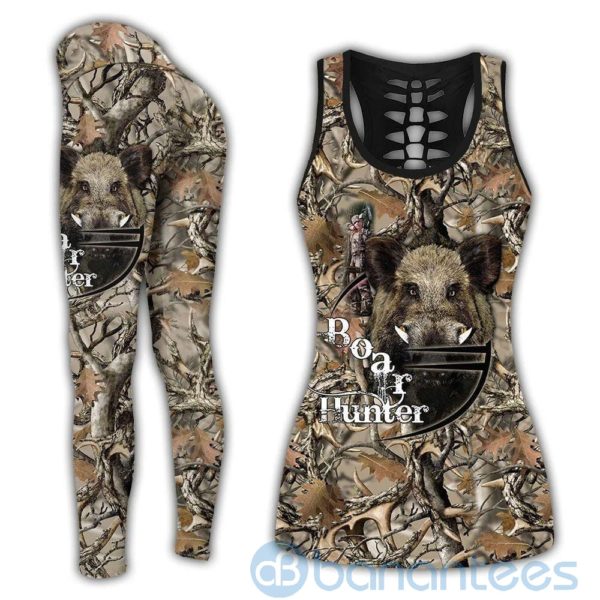 Hunting Boar Black And Tan Hollow Tank And Legging Outfit Product Photo