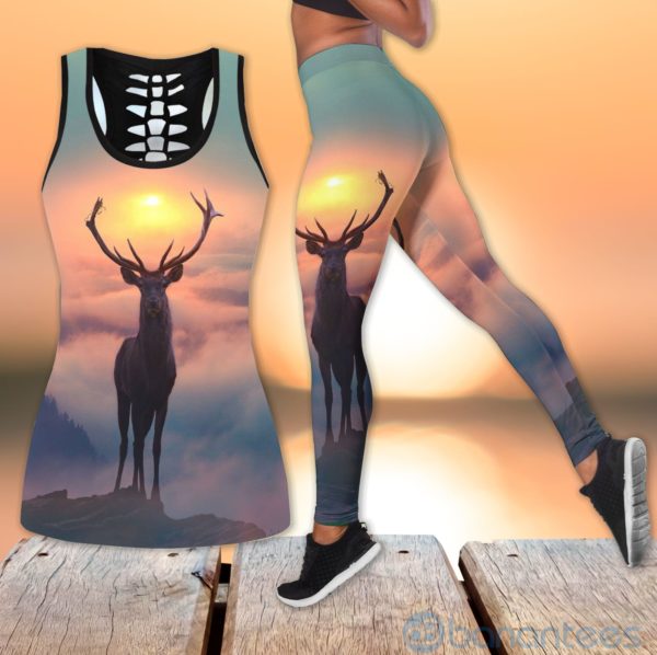 Hunting Deer Country Girl Sunset Hollow Tank And Legging Outfit Product Photo