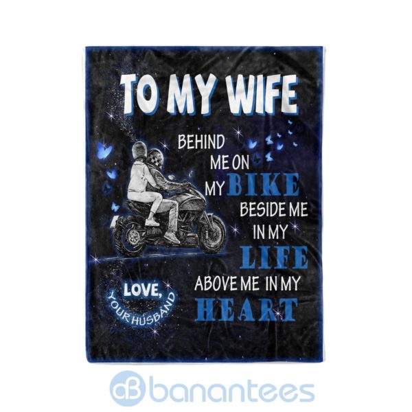 Husband To Wife Behind Me On My Bike Fleece Biker Blanket Product Photo