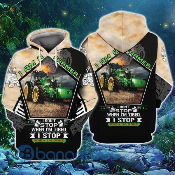 I Am A Farmer I Dont Stop When I Am Tired T Stop When I Am Done Tractor All Over Print 3D Hoodie Product Photo
