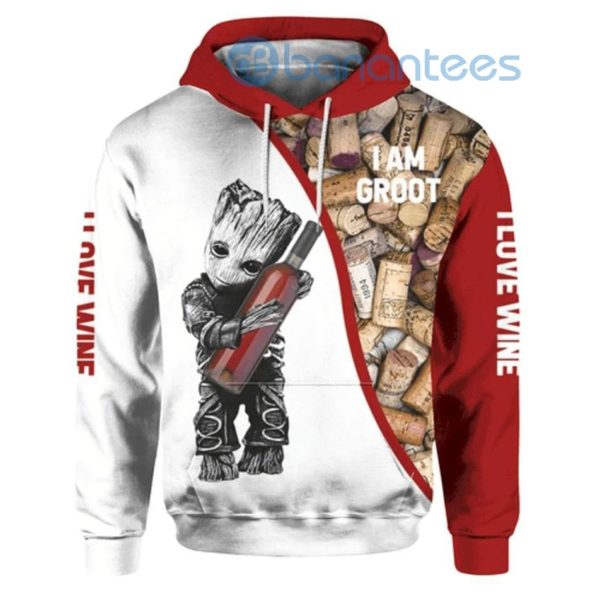 I Am Groot I Love Wine Full All Over Print 3D Hoodie Product Photo