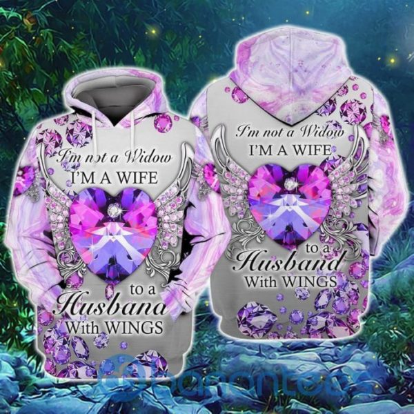 I Am Not A Widow Im A Wife To A Husband With Wings All Over Print 3D Hoodie Product Photo