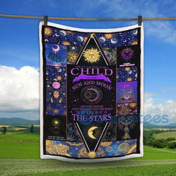 I Am The Child Of The Sun And Moon Sherpa Blanket Product Photo
