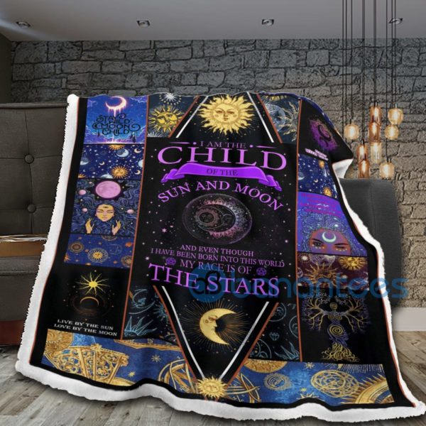 I Am The Child Of The Sun And Moon Sherpa Blanket Product Photo