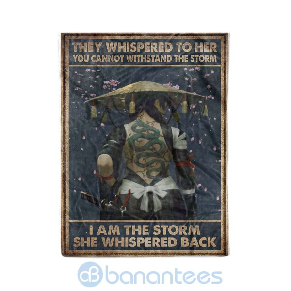 I Am The Storm She Whispered Back Samurai Blanket Product Photo