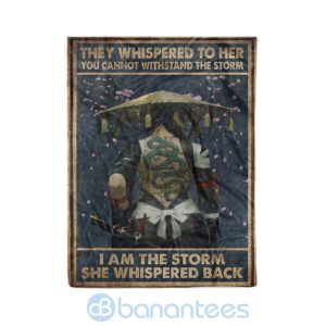 I Am The Storm She Whispered Back Samurai Blanket Product Photo