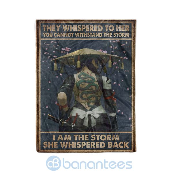 I Am The Storm She Whispered Back Samurai Blanket Product Photo