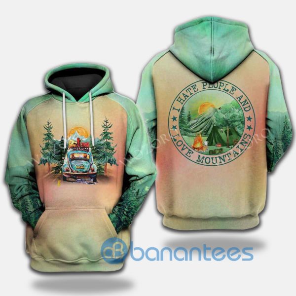 I Hate People And Love Mountains Car Camping All Over Print 3D Hoodie Product Photo