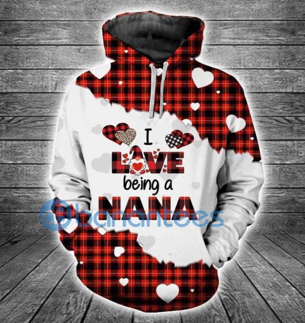 I Love Being A Nana Leopard Red Buffalo All Over Print 3D Hoodie Product Photo