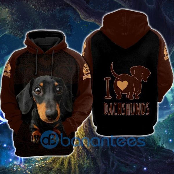 I Love Dachshunds Over Print All Over Print 3D Hoodie Product Photo