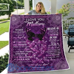 I Love You Mallory Butterfly Quilt Blanket Quilt Product Photo